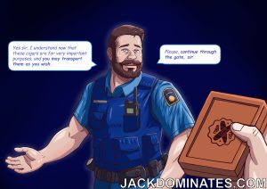 Border Guard hypnotized for Cigars